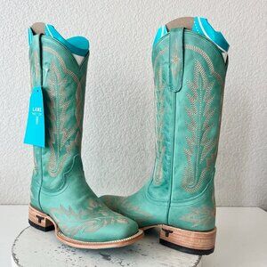 Lane Saratoga Womens Square Toe Cowboy Boots 6.5 Turquoise Western Cowgirl Tall